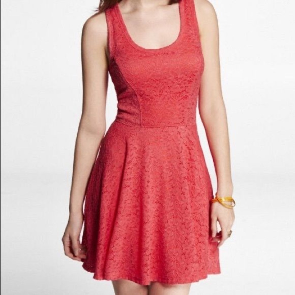 Express Lace Coral Dress